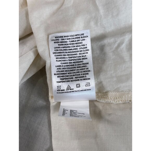 Jessica Simpson Ivory Button-Front Long Sleeve Blouse OX t Womens Top - Picture 6 of 10